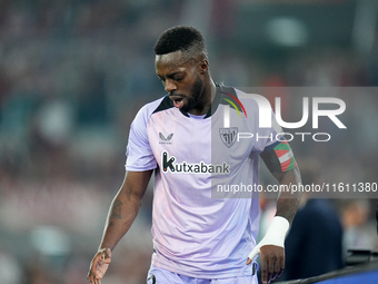 Inaki Williams of Athletic Club looks dejected during the UEFA Europa League 2024/25 League Phase MD1 match between AS Roma and Athletic Clu...