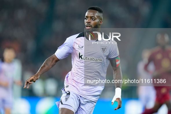 Inaki Williams of Athletic Club looks on during the UEFA Europa League 2024/25 League Phase MD1 match between AS Roma and Athletic Club at S...