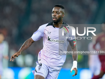 Inaki Williams of Athletic Club looks on during the UEFA Europa League 2024/25 League Phase MD1 match between AS Roma and Athletic Club at S...