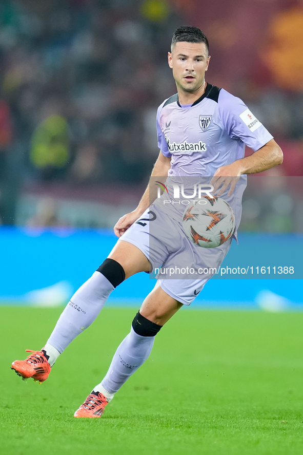 Andoni Gorosabel of Athletic Club during the UEFA Europa League 2024/25 League Phase MD1 match between AS Roma and Athletic Club at Stadio O...