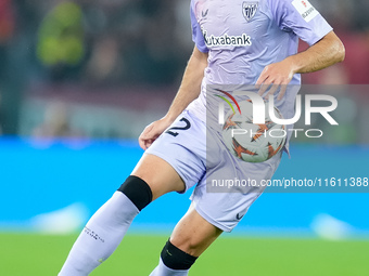 Andoni Gorosabel of Athletic Club during the UEFA Europa League 2024/25 League Phase MD1 match between AS Roma and Athletic Club at Stadio O...