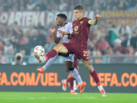 Alvaro Djalo' of Athletic Club and Gianluca Mancini of AS Roma compete for the ball during the UEFA Europa League 2024/25 League Phase MD1 m...