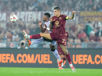 Alvaro Djalo' of Athletic Club and Gianluca Mancini of AS Roma compete for the ball during the UEFA Europa League 2024/25 League Phase MD1 m...