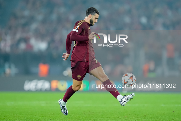 Mario Hermoso of AS Roma during the UEFA Europa League 2024/25 League Phase MD1 match between AS Roma and Athletic Club at Stadio Olimpico o...