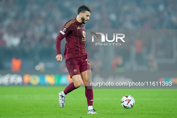 Mario Hermoso of AS Roma during the UEFA Europa League 2024/25 League Phase MD1 match between AS Roma and Athletic Club at Stadio Olimpico o...