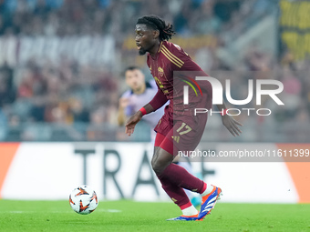 Manu Kone' of AS Roma during the UEFA Europa League 2024/25 League Phase MD1 match between AS Roma and Athletic Club at Stadio Olimpico on S...