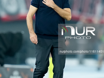 Ivan Juric head coach of AS Roma looks on during the UEFA Europa League 2024/25 League Phase MD1 match between AS Roma and Athletic Club at...