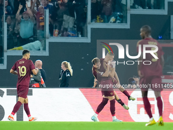 Artem Dovbyk of AS Roma celebrates after scoring first goal during the UEFA Europa League 2024/25 League Phase MD1 match between AS Roma and...