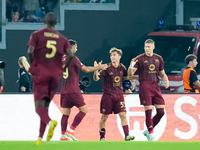 Artem Dovbyk of AS Roma celebrates after scoring first goal during the UEFA Europa League 2024/25 League Phase MD1 match between AS Roma and...