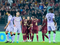 Artem Dovbyk of AS Roma celebrates after scoring first goal during the UEFA Europa League 2024/25 League Phase MD1 match between AS Roma and...