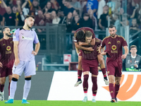 Artem Dovbyk of AS Roma celebrates after scoring first goal during the UEFA Europa League 2024/25 League Phase MD1 match between AS Roma and...