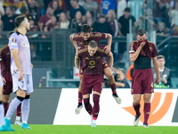 Artem Dovbyk of AS Roma celebrates after scoring first goal during the UEFA Europa League 2024/25 League Phase MD1 match between AS Roma and...