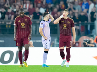 Artem Dovbyk of AS Roma celebrates after scoring first goal during the UEFA Europa League 2024/25 League Phase MD1 match between AS Roma and...