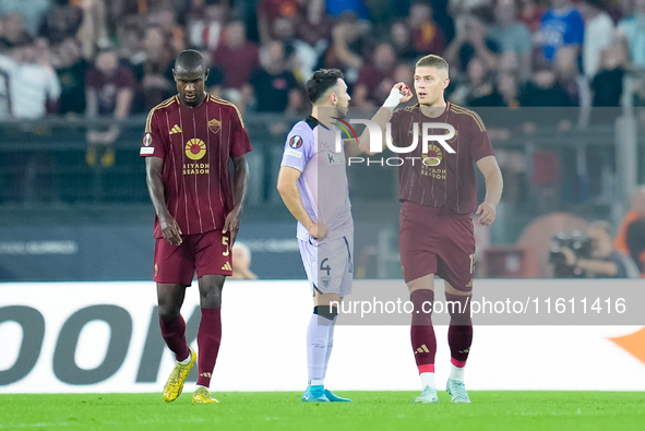 Artem Dovbyk of AS Roma celebrates after scoring first goal during the UEFA Europa League 2024/25 League Phase MD1 match between AS Roma and...