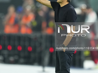 Ernesto Valverde head coach of Athletic Club gives instructions during the UEFA Europa League 2024/25 League Phase MD1 match between AS Roma...