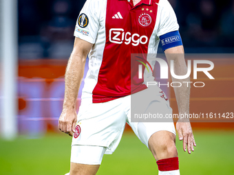 AFC Ajax Amsterdam midfielder Jordan Henderson during the match between Ajax and Besiktas at the Johan Cruijff ArenA for the UEFA Europa Lea...