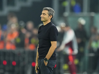 Ernesto Valverde head coach of Athletic Club reacts during the UEFA Europa League 2024/25 League Phase MD1 match between AS Roma and Athleti...