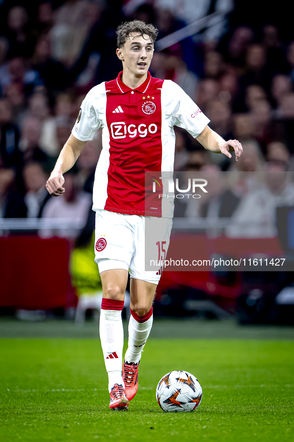 AFC Ajax Amsterdam defender Youri Baas during the match Ajax vs. Besiktas at the Johan Cruijff ArenA for the UEFA Europa League - League pha...