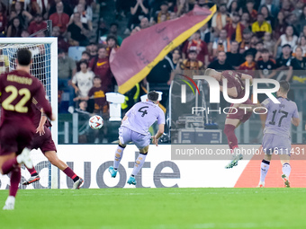 Artem Dovbyk of AS Roma scores first goal during the UEFA Europa League 2024/25 League Phase MD1 match between AS Roma and Athletic Club at...