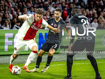 AFC Ajax Amsterdam forward Carlos Forbs and Besiktas JK forward Rafa Silva during the match between Ajax and Besiktas at the Johan Cruijff A...