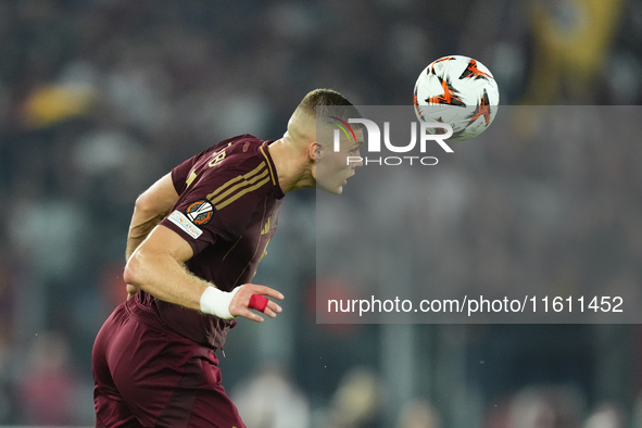 Artem Dovbyk centre-forward of Roma and Ukraine in action during the UEFA Europa League 2024/25 League Phase MD1 match between AS Roma and A...