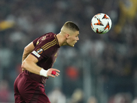 Artem Dovbyk centre-forward of Roma and Ukraine in action during the UEFA Europa League 2024/25 League Phase MD1 match between AS Roma and A...