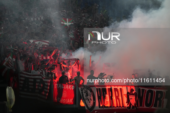 Athletic supporters prior the UEFA Europa League 2024/25 League Phase MD1 match between AS Roma and Athletic Club at Stadio Olimpico on Sept...