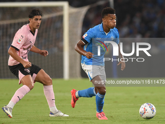 David Neres of SSC Napoli during the Coppa Italia match between SSC Napoli and Palermo FC at Stadio Diego Armando Maradona Naples Italy on 2...