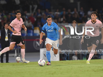 Giacomo Raspadori of SSC Napoli during the Coppa Italia match between SSC Napoli and Palermo FC at Stadio Diego Armando Maradona Naples Ital...