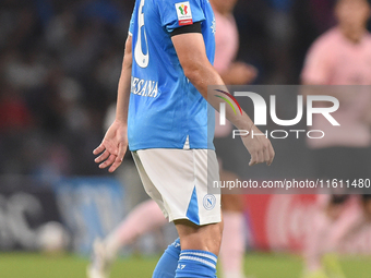 Billy Gilmour of SSC Napoli during the Coppa Italia match between SSC Napoli and Palermo FC at Stadio Diego Armando Maradona Naples Italy on...