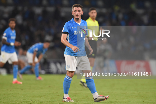 Billy Gilmour of SSC Napoli during the Coppa Italia match between SSC Napoli and Palermo FC at Stadio Diego Armando Maradona Naples Italy on...