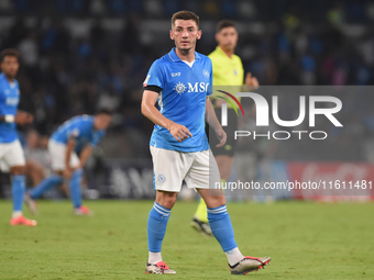 Billy Gilmour of SSC Napoli during the Coppa Italia match between SSC Napoli and Palermo FC at Stadio Diego Armando Maradona Naples Italy on...