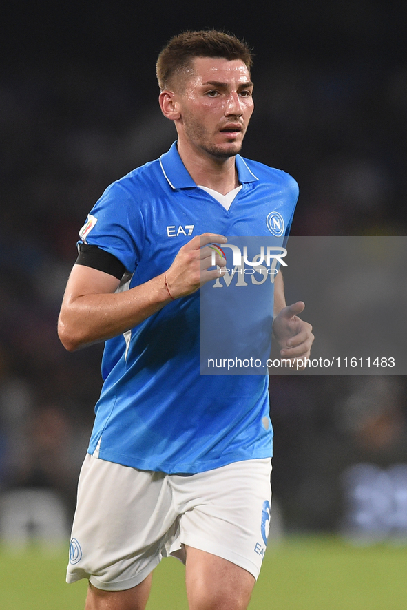 Billy Gilmour of SSC Napoli during the Coppa Italia match between SSC Napoli and Palermo FC at Stadio Diego Armando Maradona Naples Italy on...