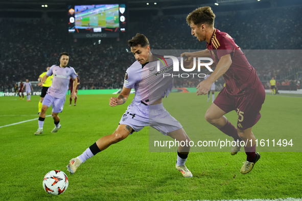 Tommaso Baldanzi attacking midfield of Roma and Italy and Benat Prados central midfield of Athletic Club and Spain  acp during the UEFA Euro...