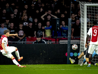 AFC Ajax Amsterdam forward Carlos Forbs scores the 2-0 during the match Ajax vs. Besiktas at the Johan Cruijff ArenA for the UEFA Europa Lea...