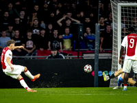 AFC Ajax Amsterdam forward Carlos Forbs scores the 2-0 during the match Ajax vs. Besiktas at the Johan Cruijff ArenA for the UEFA Europa Lea...