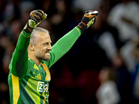 AFC Ajax Amsterdam goalkeeper Remko Pasveer celebrates the goal during the match between Ajax and Besiktas at the Johan Cruijff ArenA for th...