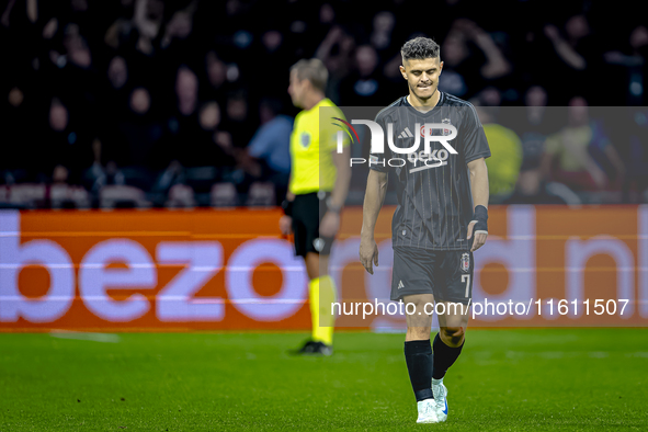 Besiktas JK midfielder Milot Rashica appears dejected during the match between Ajax and Besiktas at the Johan Cruijff ArenA for the UEFA Eur...