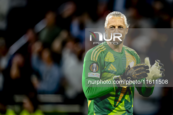 AFC Ajax Amsterdam goalkeeper Remko Pasveer celebrates the goal during the match between Ajax and Besiktas at the Johan Cruijff ArenA for th...