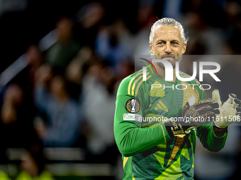 AFC Ajax Amsterdam goalkeeper Remko Pasveer celebrates the goal during the match between Ajax and Besiktas at the Johan Cruijff ArenA for th...