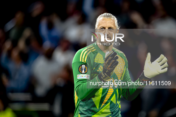 AFC Ajax Amsterdam goalkeeper Remko Pasveer celebrates the goal during the match between Ajax and Besiktas at the Johan Cruijff ArenA for th...