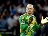 AFC Ajax Amsterdam goalkeeper Remko Pasveer celebrates the goal during the match between Ajax and Besiktas at the Johan Cruijff ArenA for th...