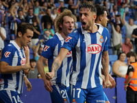 Jofre Carreras celebrates a goal during the match between RCD Espanyol and Villarreal CF, corresponding to week 7 of LaLiga EA Sports, at th...