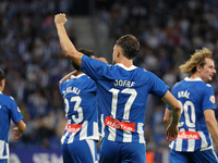 Jofre Carreras celebrates a goal during the match between RCD Espanyol and Villarreal CF, corresponding to week 7 of LaLiga EA Sports, at th...