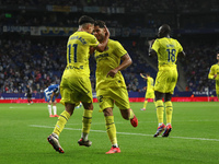 Ayoze Perez celebrates a goal during the match between RCD Espanyol and Villarreal CF, corresponding to week 7 of LaLiga EA Sports, at the R...