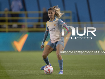 Laia Aleixandri #4 of Manchester City W.F.C. during the UEFA Women's Champions League Second Round 2nd Leg match between Manchester City and...