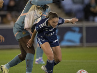 Khadija Shaw #21 of Manchester City W.F.C. challenges the opponent during the UEFA Women's Champions League Second Round 2nd Leg match betwe...