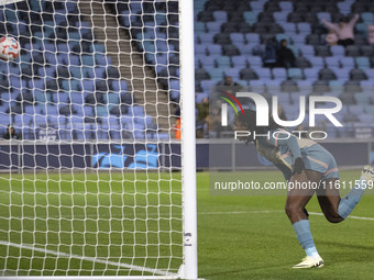 Khadija Shaw #21 of Manchester City W.F.C. scores a goal during the UEFA Women's Champions League Second Round 2nd Leg match between Manches...