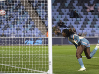 Khadija Shaw #21 of Manchester City W.F.C. scores a goal during the UEFA Women's Champions League Second Round 2nd Leg match between Manches...