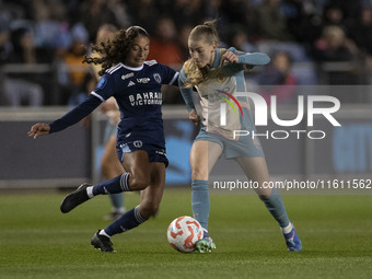 Jess Park #16 of Manchester City W.F.C. is in action during the UEFA Women's Champions League Second Round 2nd Leg match between Manchester...